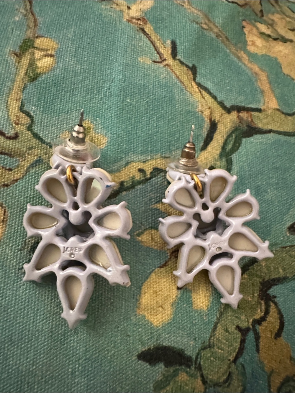 J. Crew Light Blue Floral Drop Earrings - Picture 3 of 4